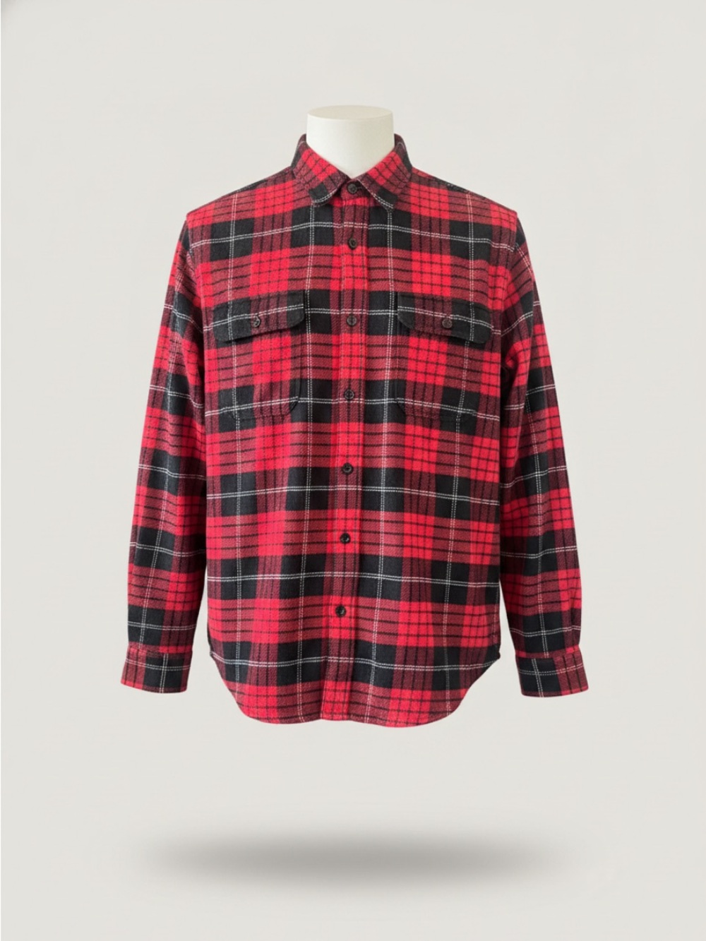 RAINFOREST Red and Black Plaid Button-Down Shirt